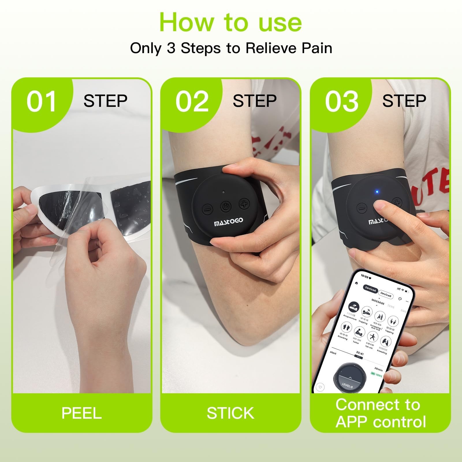 Wireless TENS Unit, Dual Host Muscle Stimulator with APP Control Up to 26 Mod…
