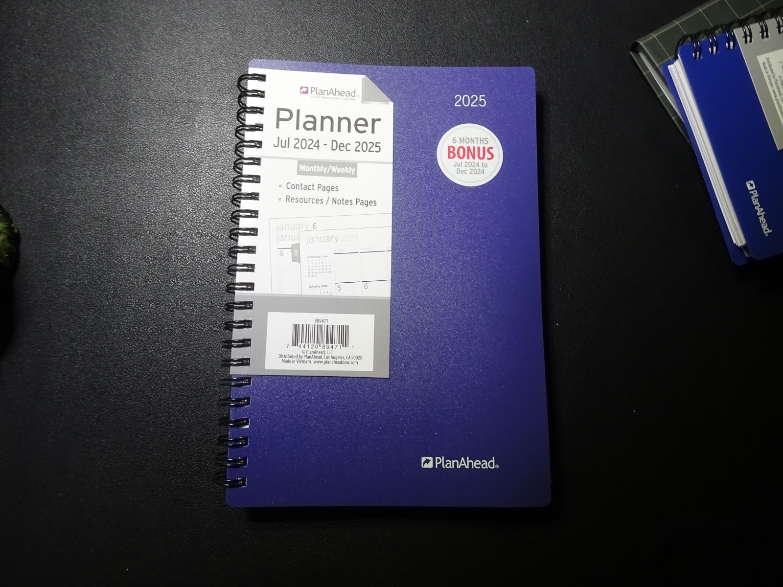PlanAhead Home Office Monthly Weekly Blue Planner Jul25 – Dec26, 4″ x 6.25″