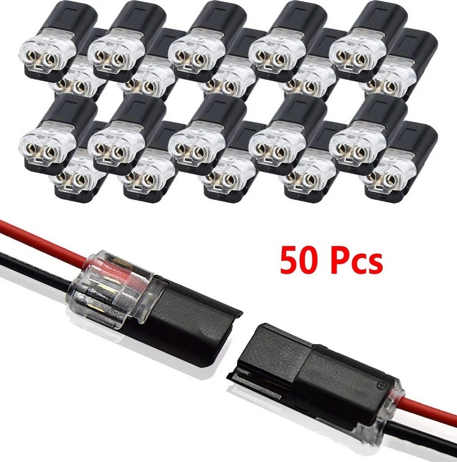 50pcs Double-Wire Plug-in Connector with Locking Buckle, Quick-Clip Fasteners US