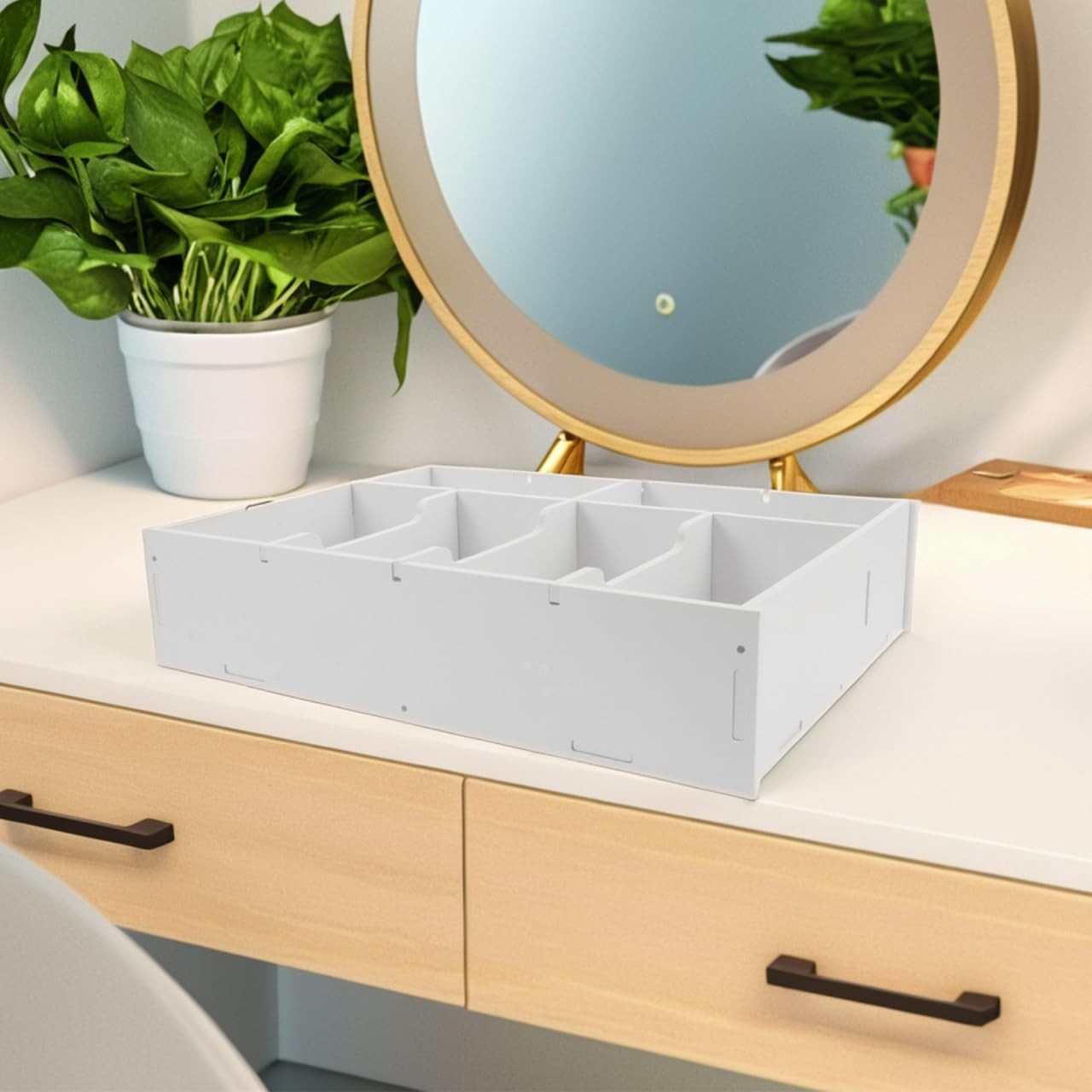 Cash Box with Dividers 6-Grid Money Organizer Tray for Desk Drawer 13.97X10.0…