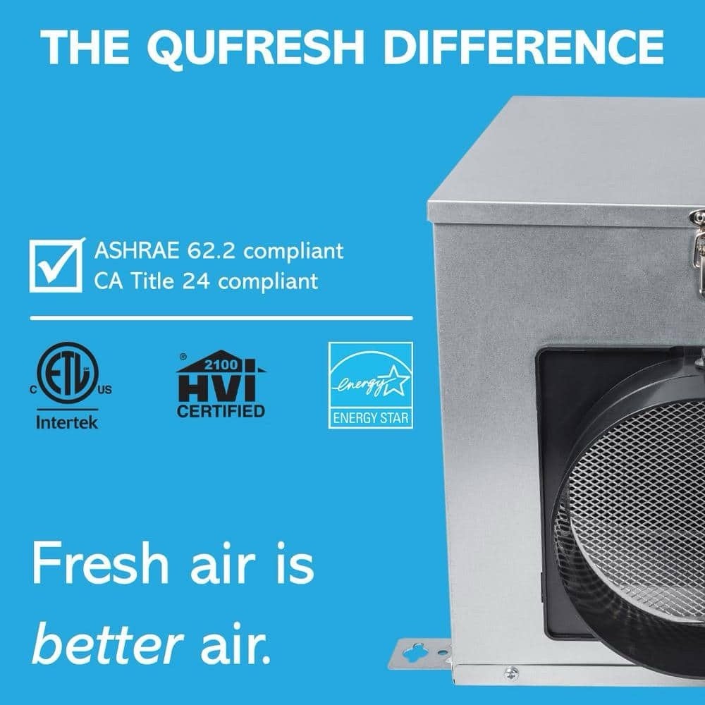 QUF 100X 50/80/100 CFM Wall Ceiling Mount Fresh Air Supply Fan Temp And Humidity