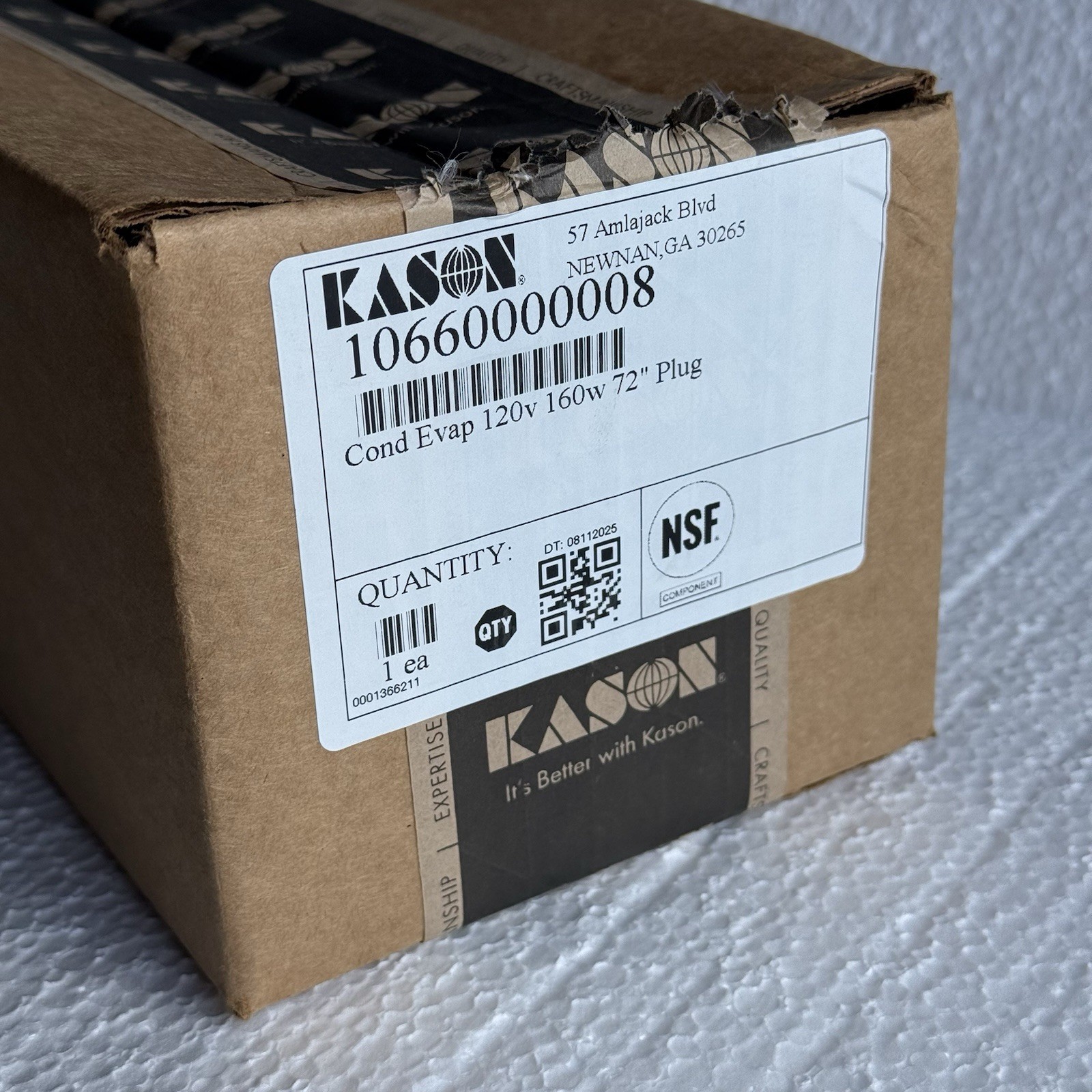 Kason 10660000008 Condensate Evaporator 120V 160W 72” Plug Cord NSF