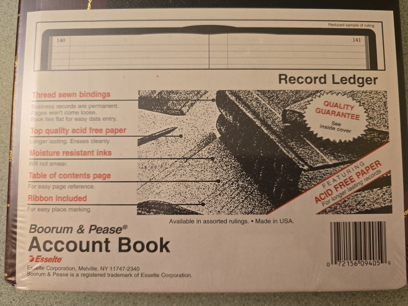 Boorum & Pease 9 Series Account Book – Record Ruled, Acid-Free paper 500 pages