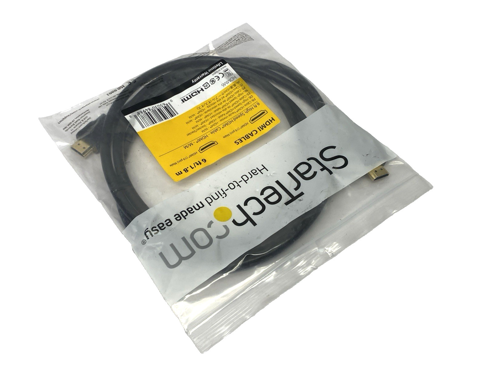StarTech HDMM6 HDMI Cable 6′ High Speed Male to Male