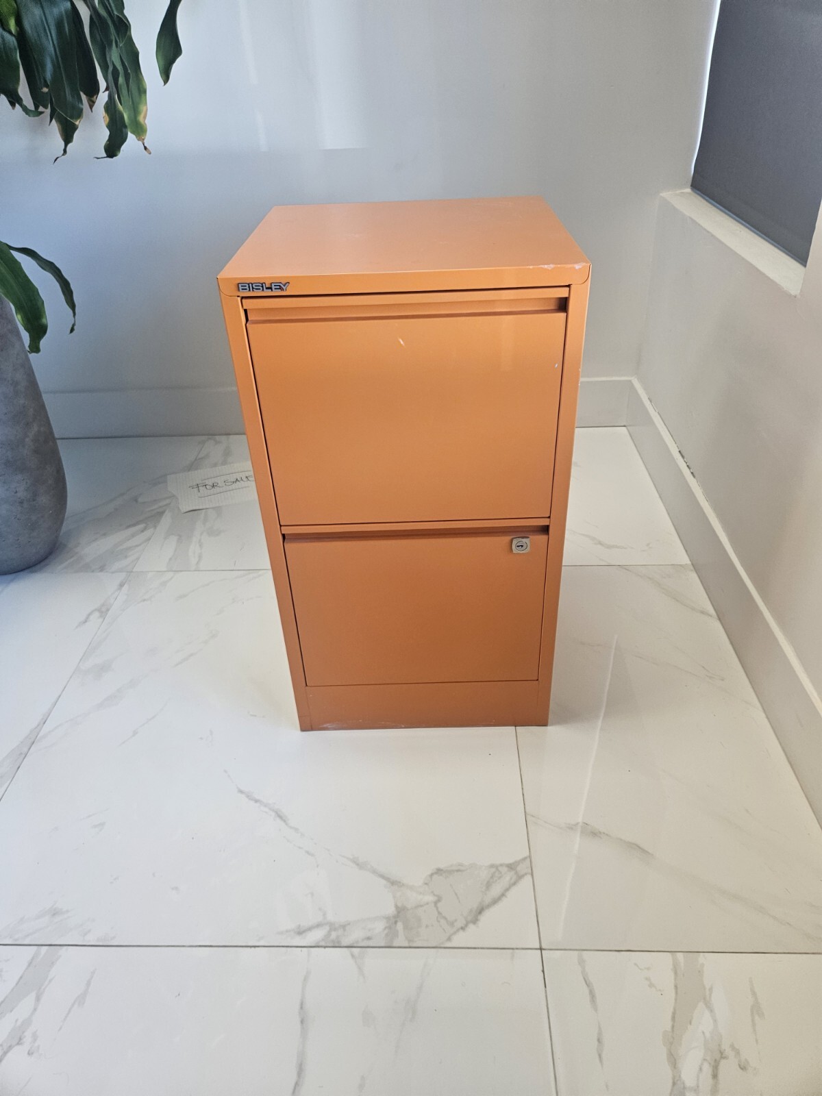 Bisley Orange Legal Size File Cabinet