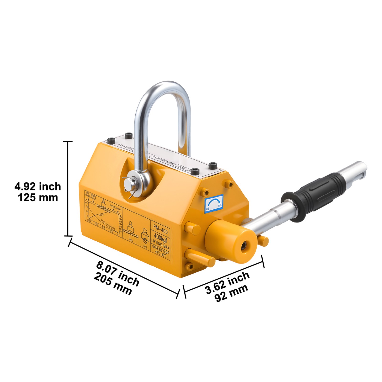 Uimoso Permanent Magnetic Lifter with 880 lbs Load Capacity, N42 Magnet