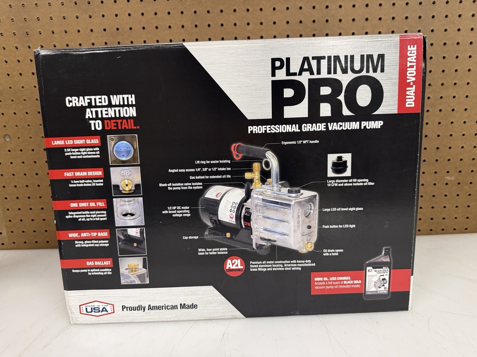 JB Industries DV-240DC Vacuum Pump, 8.4 CFM 1/2 hp DC Motor Platinum Pro DC 8.4