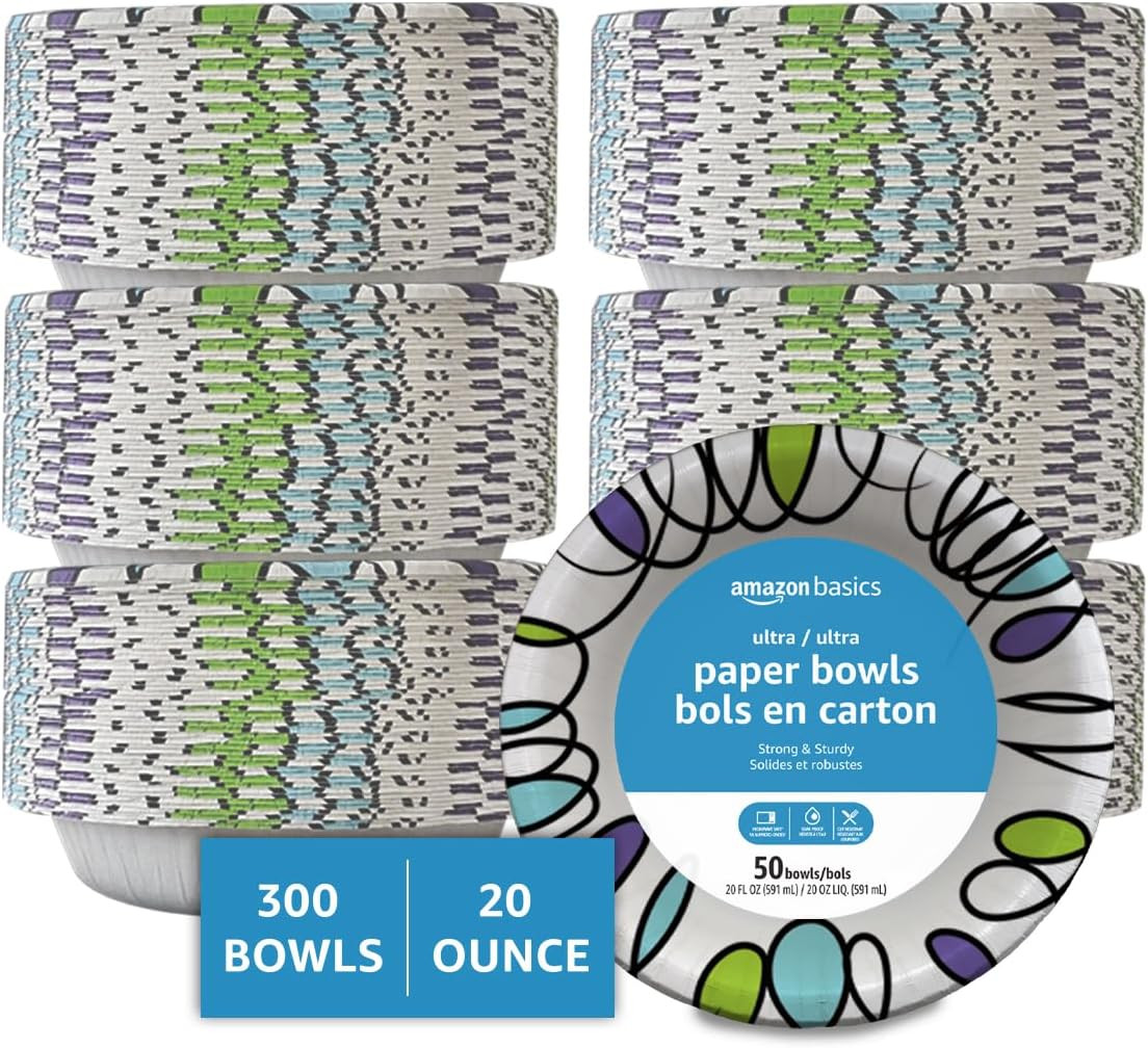 Ultra Paper Bowls, 20 Oz, Disposable, 50 Count, White (1 pack of 50)