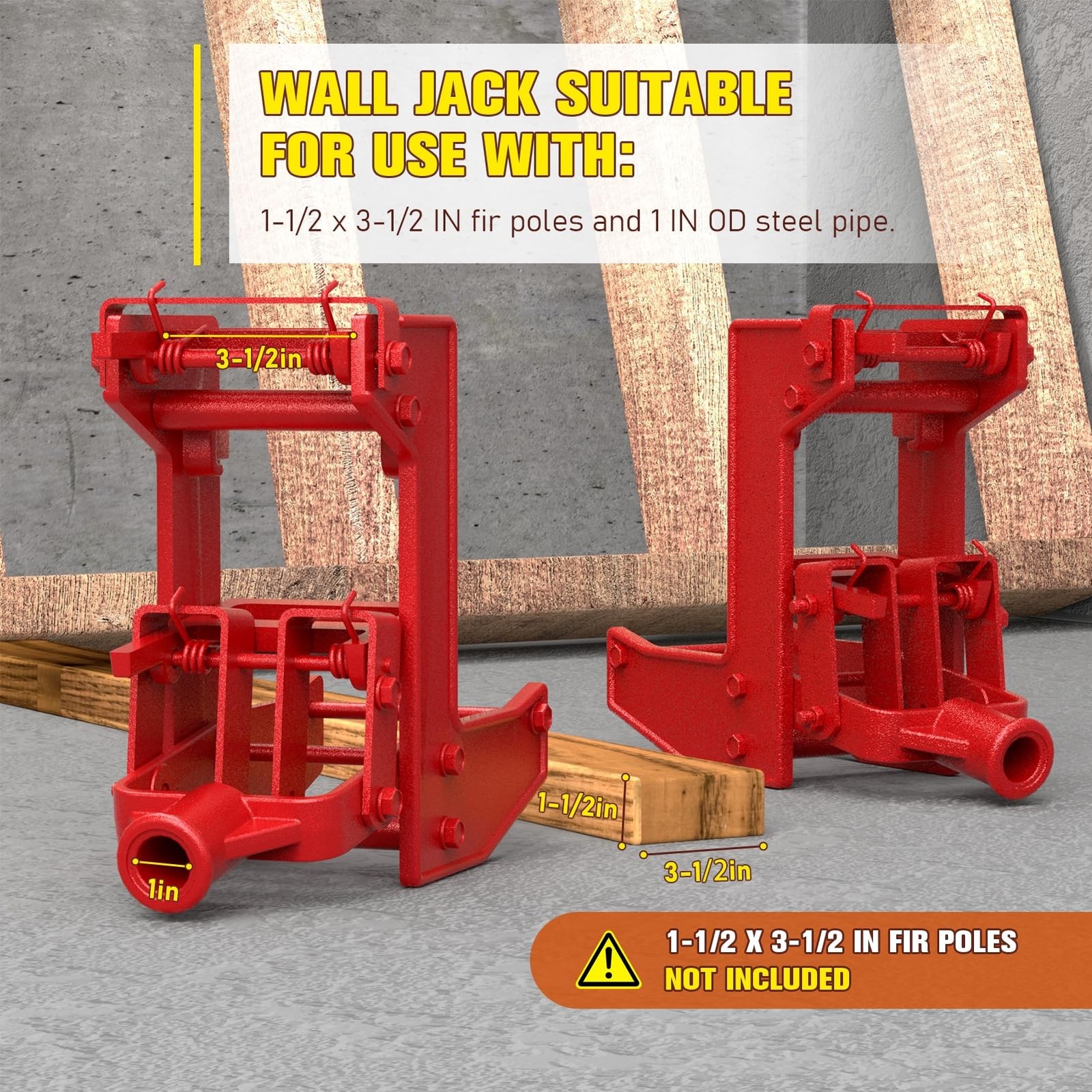 2 Pack Wall Jack, Portable Wall Jacks for Framing, Use with 1-1/2 X 3-1/2 in …