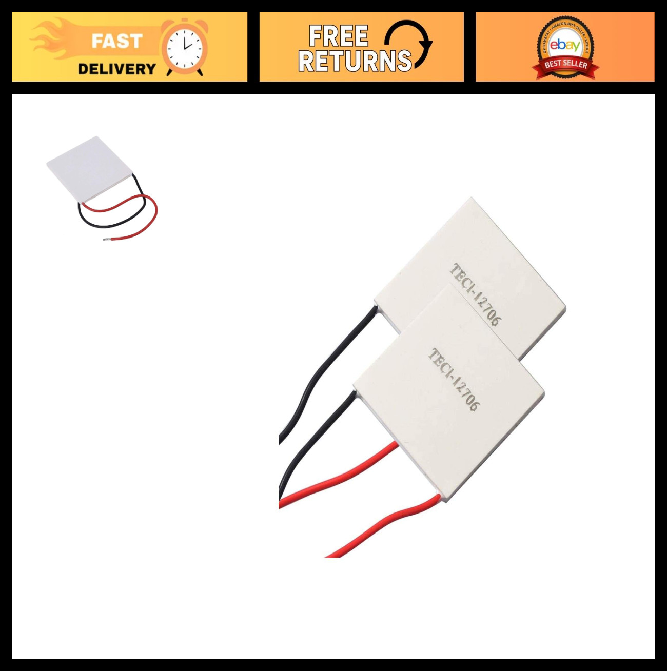2pcs Thermoelectric Cooler Peltier Plate Module 12V 60W 6A Heatsink Refrigeratio