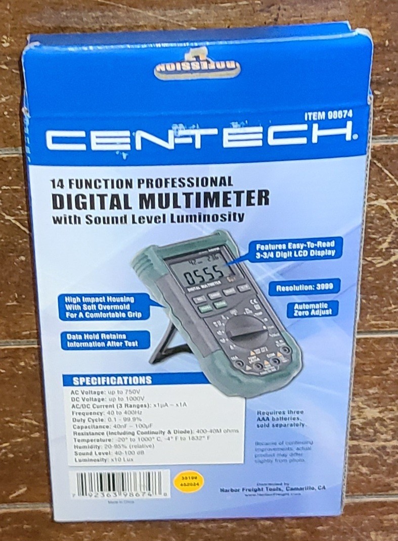 Cen-Tech 14 Function Professional Digital Multimeter w/Sound Level #98674