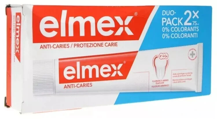 2 PACK Elmex Toothpaste Caries Protection, Prevents Tooth Decay 75ml EXP