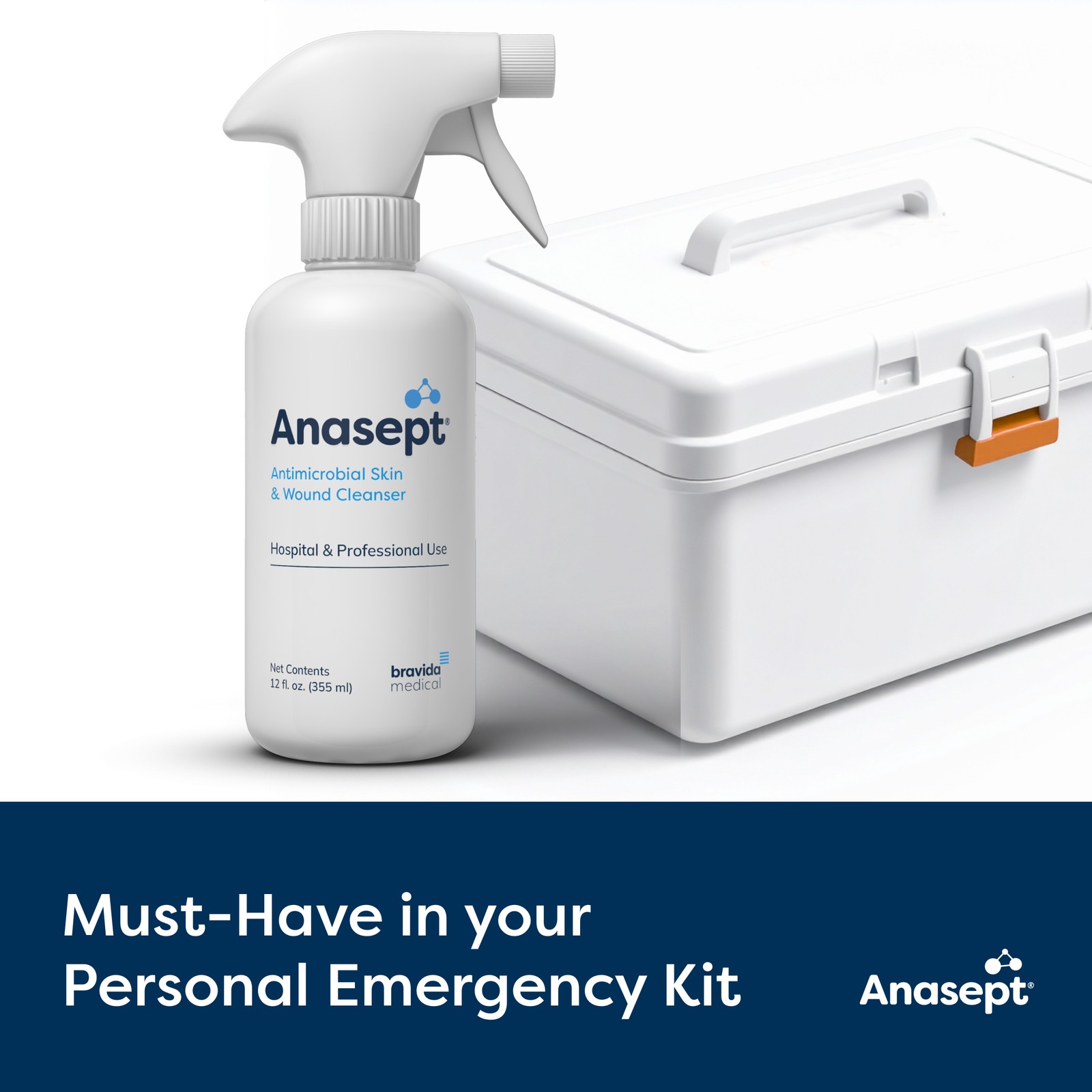 Anasept Skin and Wound Cleanser, 12 oz. Bottle with Trigger Sprayer, Wound