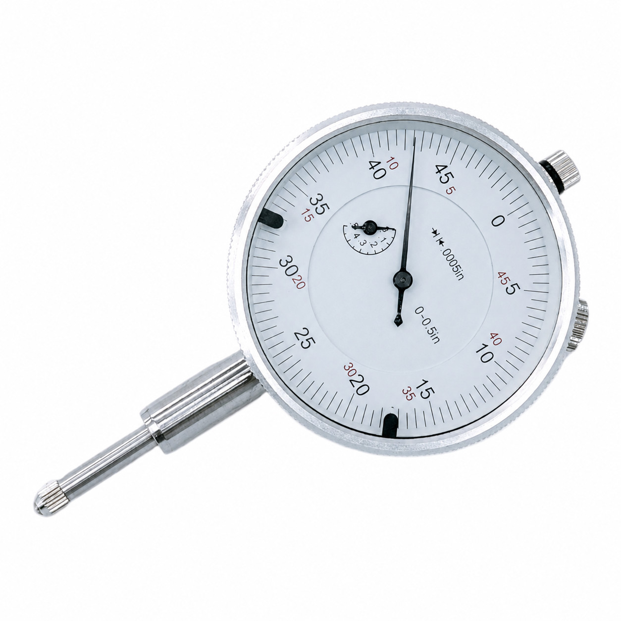 High Precision 0.5″/.0005″ Dial Indicator Lug Back Graduation, Changeable Stem