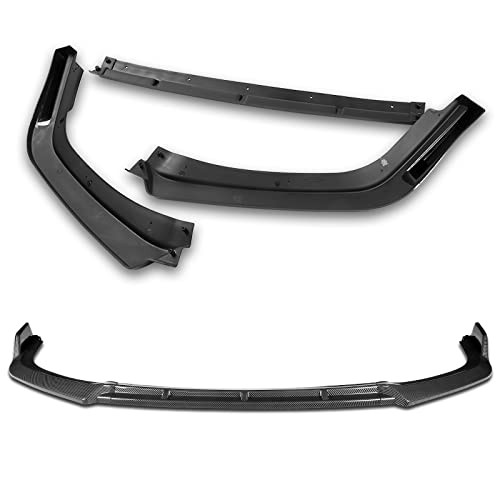 5pc Painted Carbon Front Bumper Lip Side Skirt Diffuser Honda Civic Si 2017-2021
