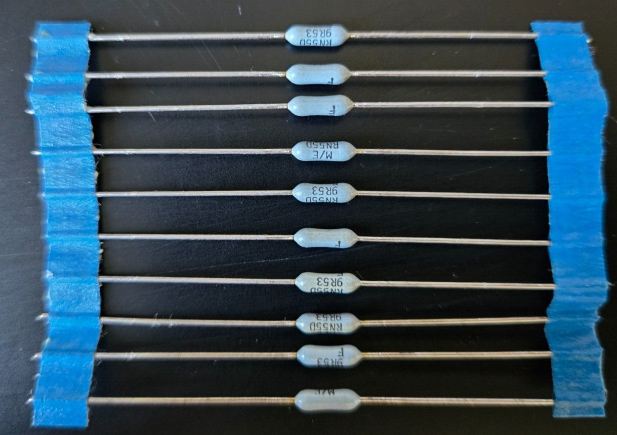 10pcs 9.53 ohm 1/4W 1% Metal Film Precision Axial Resistors ~ NEW ~