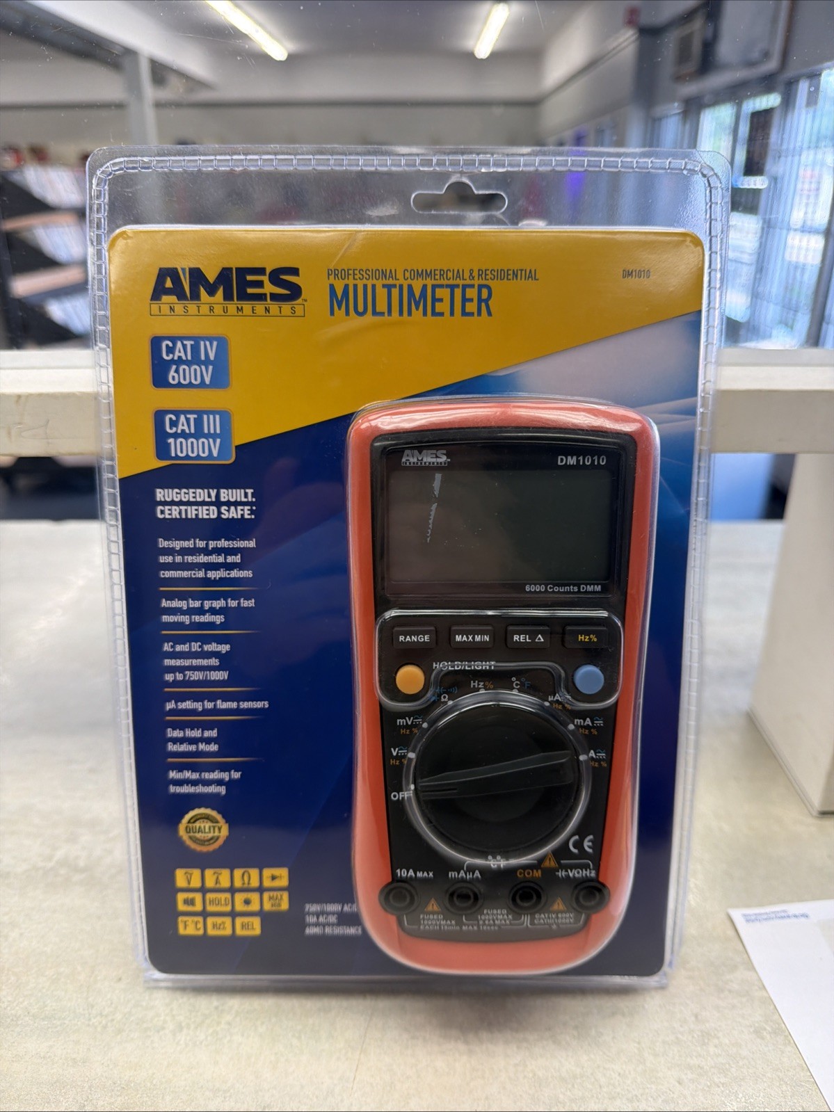AMES DM1010 Commercial & Residential Multimeter CAT IV 600V CAT III 1000V