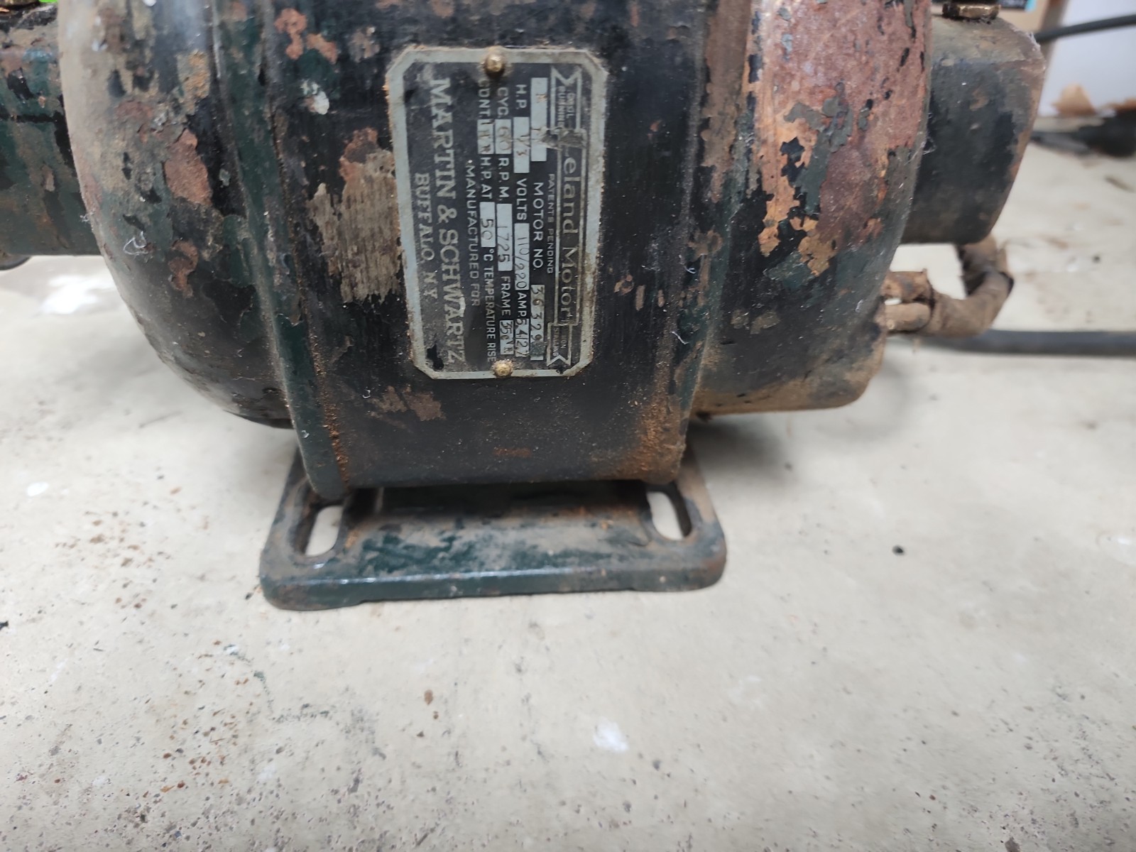 🔥 Vintage Leland Electric Motor 1Phase 1/3 HP 115V/230V 1725 RPM – Runs