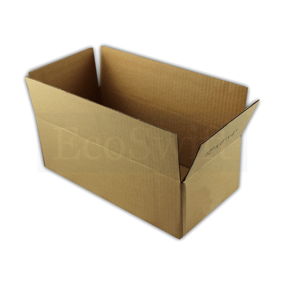 1-Box 12x6x4 EcoSwift Cardboard Packing Moving Shipping Box Corrugated Carton
