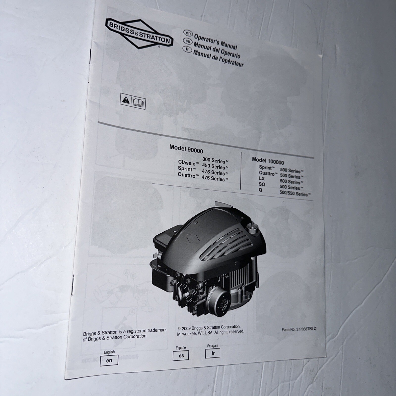 New Briggs & Stratton OWNER/OPERATOR’S MANUAL Model 90000 Model 100000