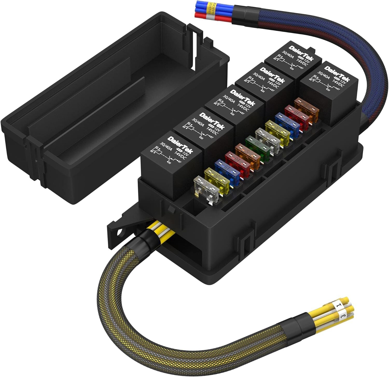 Heavy-Duty Pre-Wired 12V Fuse and Relay Box for Marine & Automotive Applications