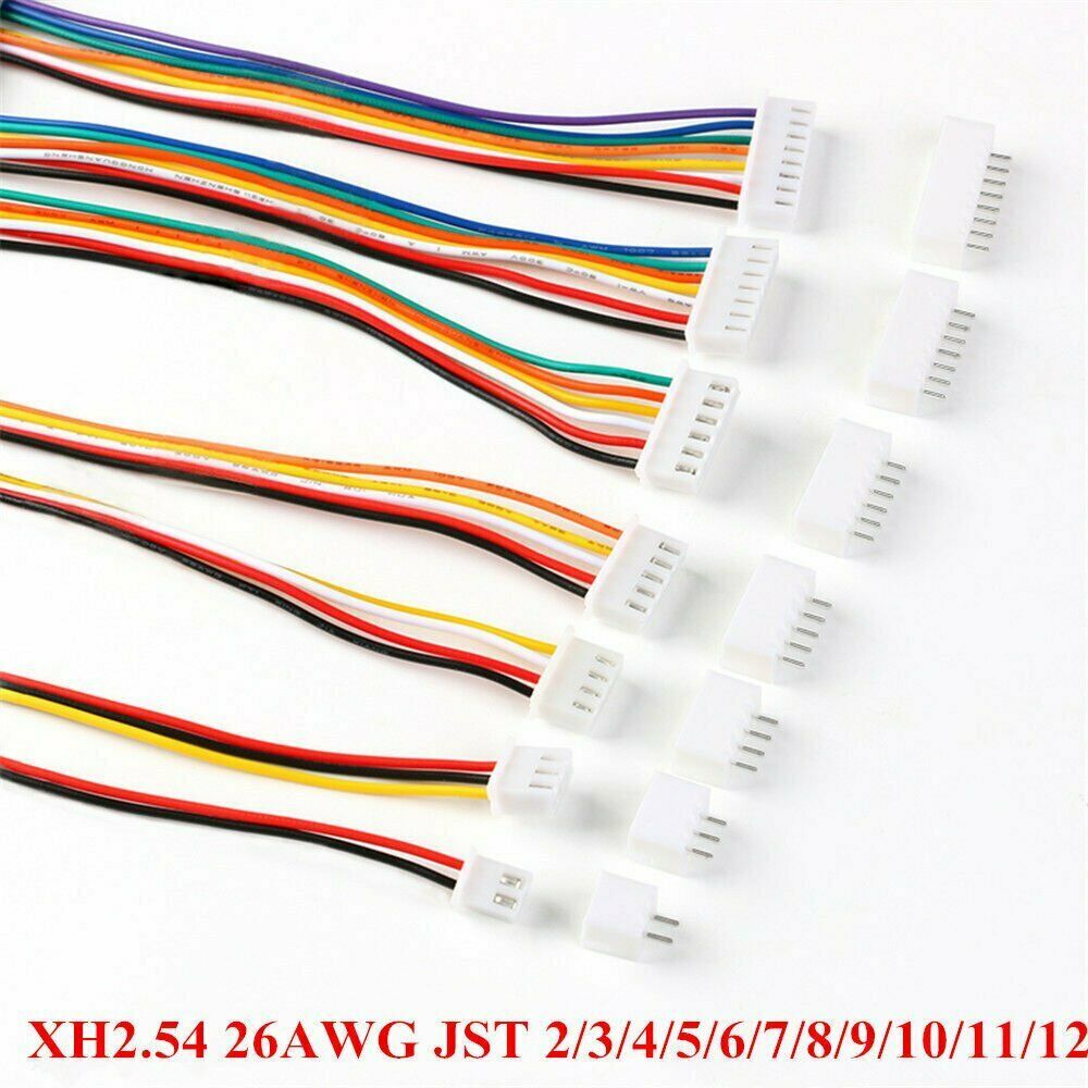5Sets JST XH2.54 XH 2.54mm Wire Cable Connector 2/3/4/5/6/7/8/9/10 Pin Pitch