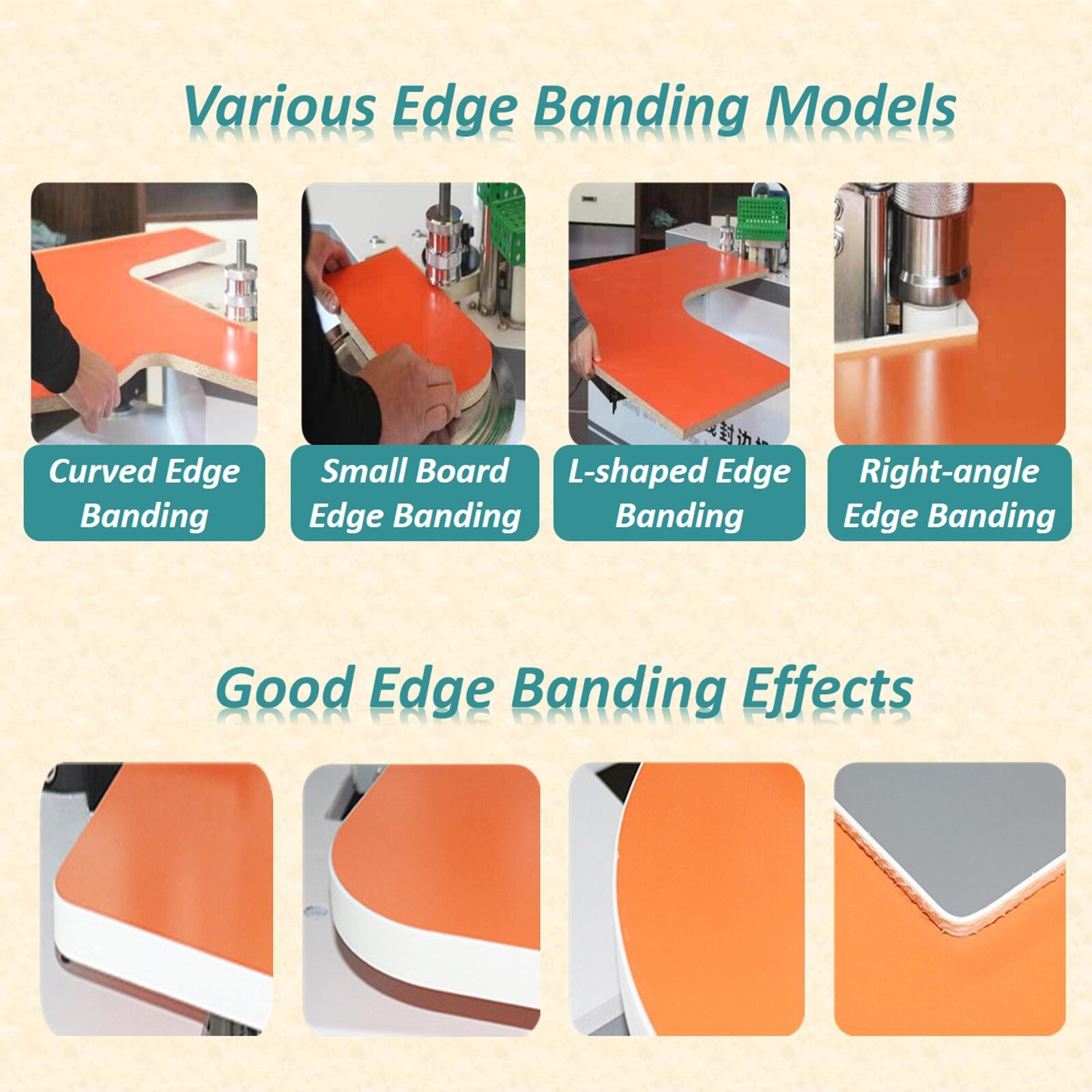RockerArm/Foldable Arm Edge Banding Machine for Curved and Straight Edge Banding