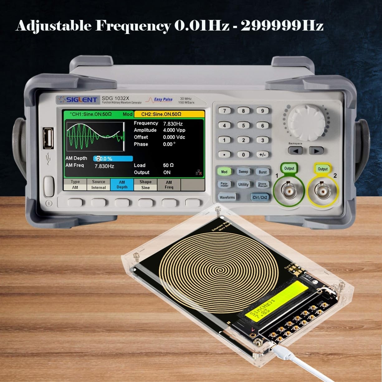 Adjustable Frequency Generator for Healing (0.01Hz-299Khz) 7.83Hz Schumann Reso