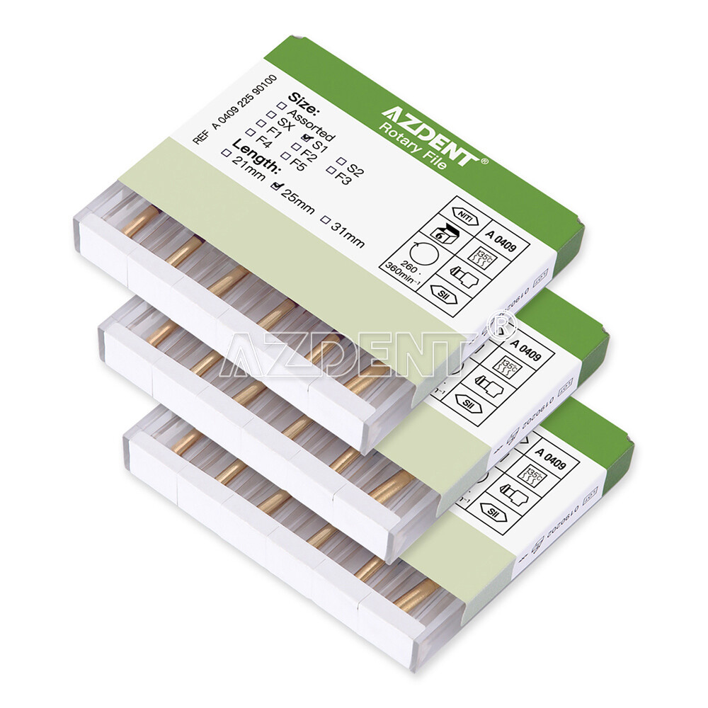 AZDENT Dental Endo Heat Activated Rotary Niti Files Engine Use 25mm /19mm SX-F3