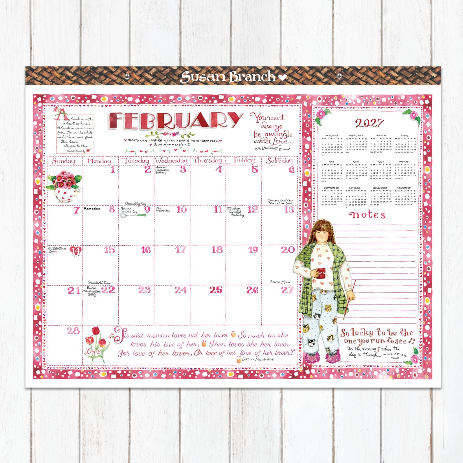 2027 Susan Branch Large Desk Pad Monthly Blotter Calendar