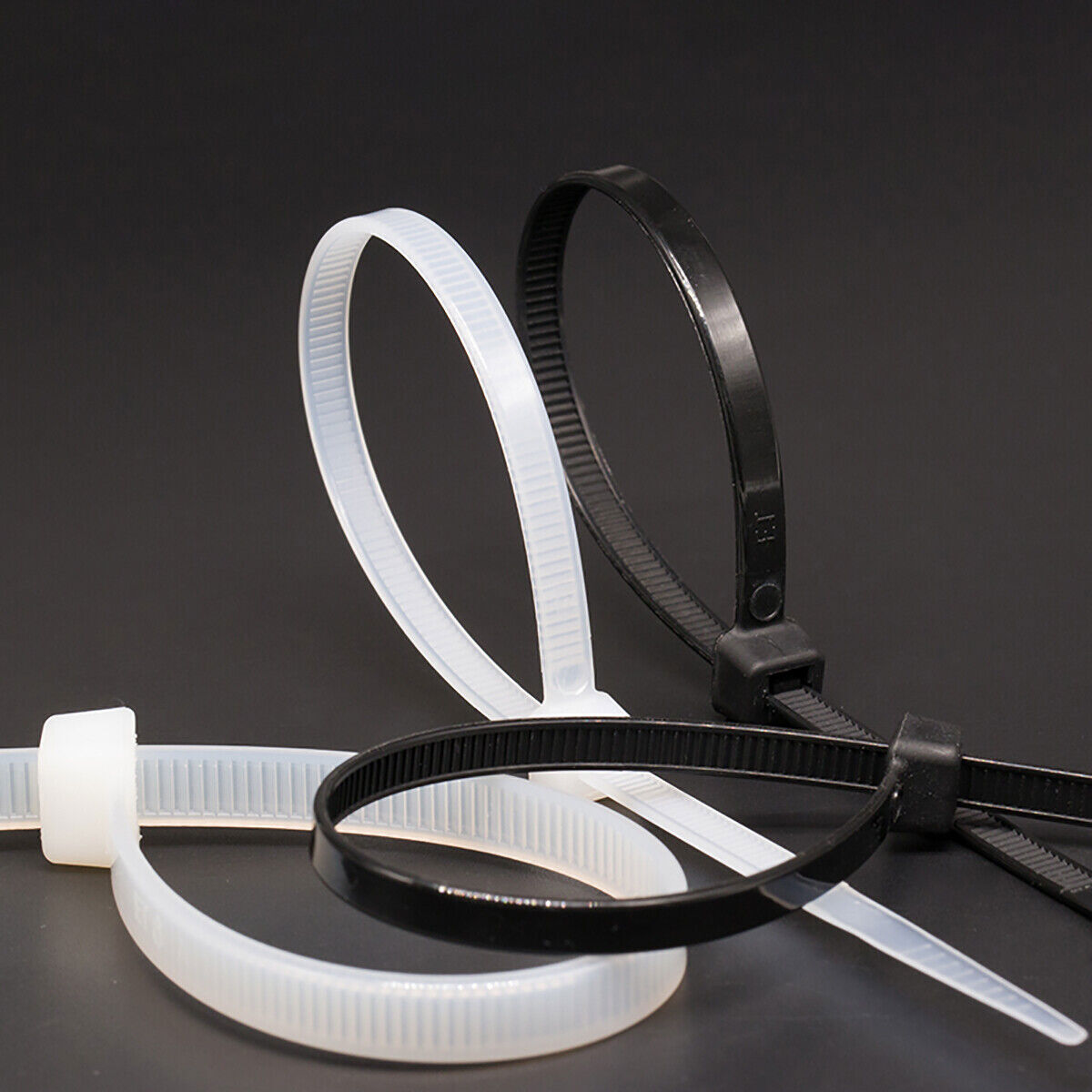 Self-Locking Cable Ties Nylon Plastic Wire Width 4.6mm Zip Tie Cord Strap B/W