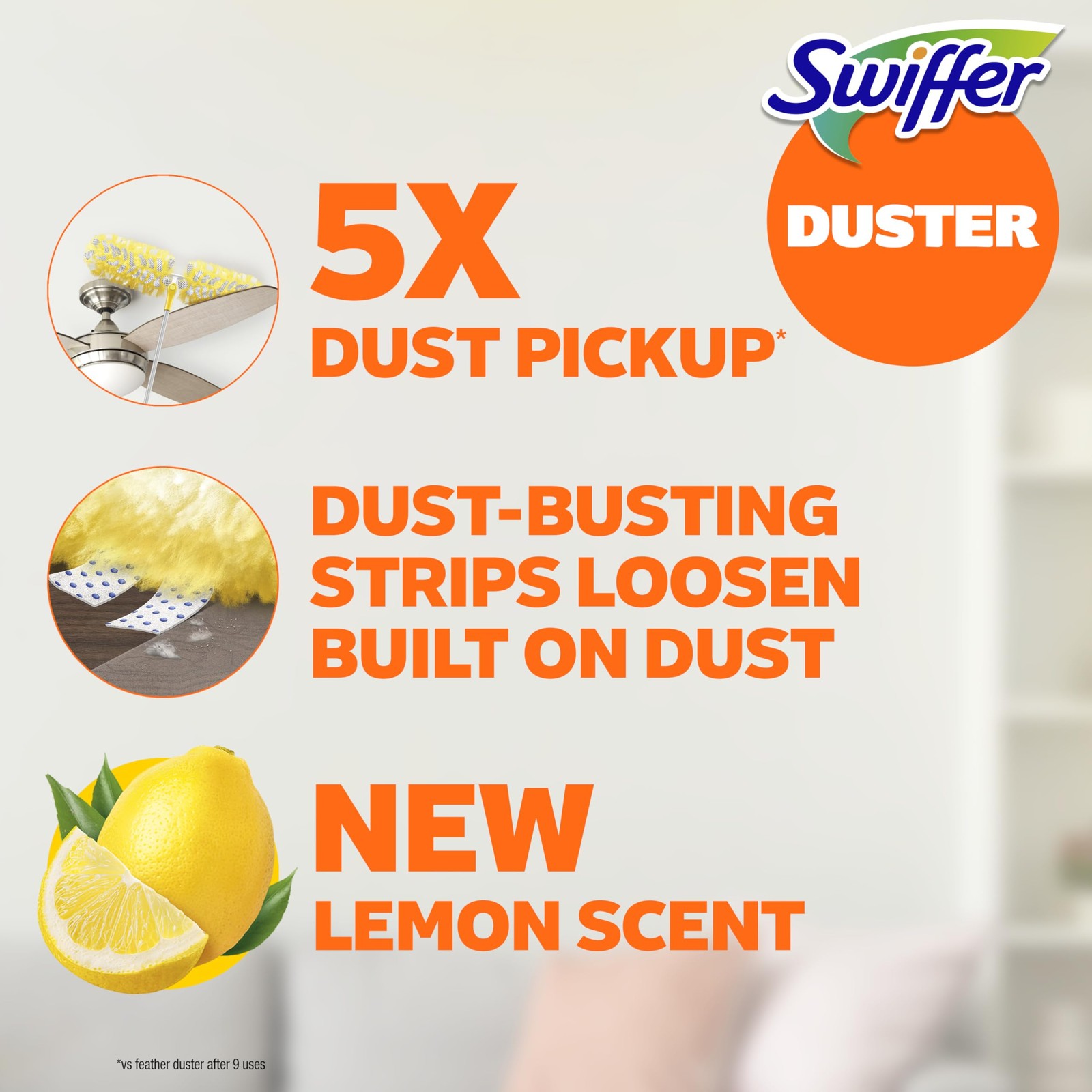 Swiffer Duster Kit with 6 ft Super Extendable Handle, Heavy Duty Multicolor