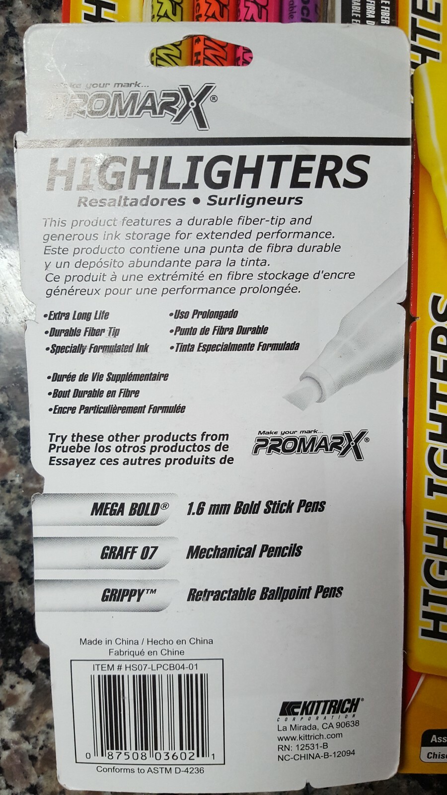 Promarx Glowline Highlighters Multicolor 4-Pack Yellow Orange Pink Purple lot 4