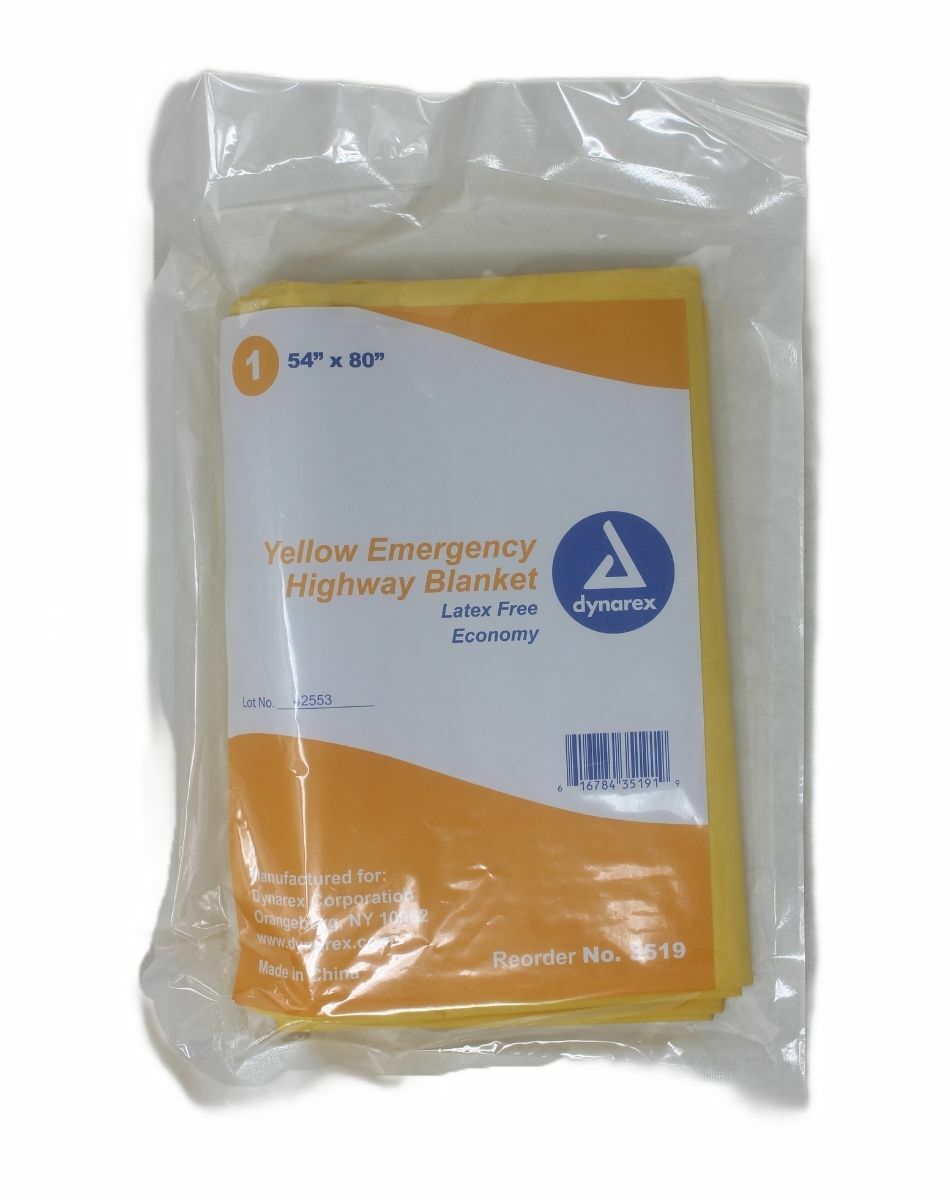 Dynarex 3519 Yellow Emergency Highway Blanket 54″x80″