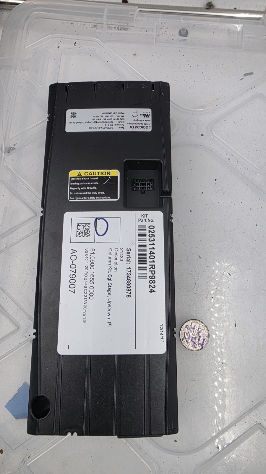 LOGICDATA COMPACT-e-2L-UNL-US Control Unit (as-is-parts), 120VAC