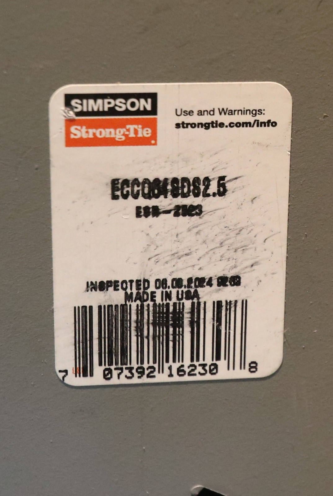 Simpson Strong-Tie ECCQ6 CCQ-ECCQ ESR-2523 Outside 6 x 6 End Column Cap
