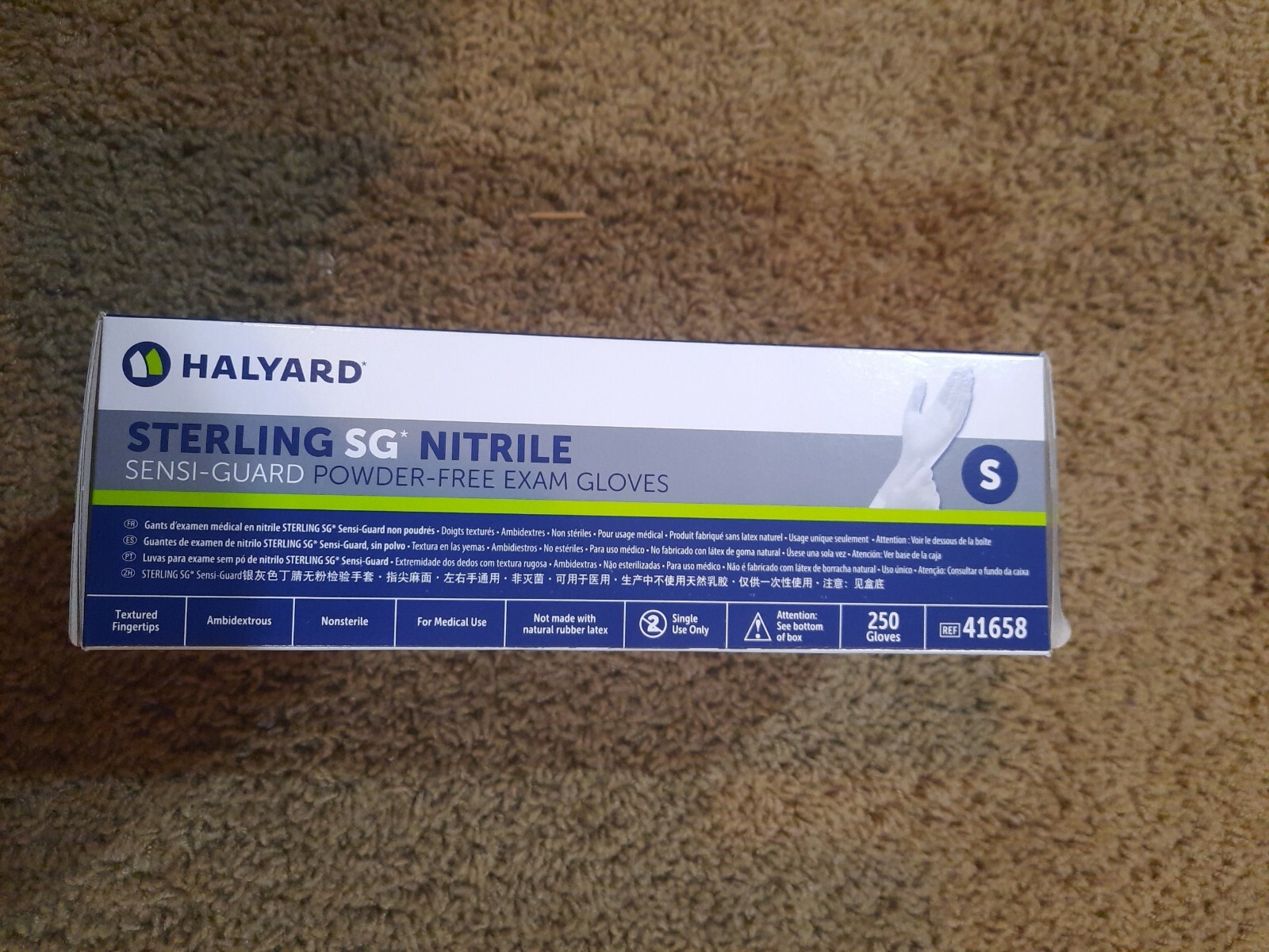 Halyard Sterling Nitrile Exam Gloves, Powder-Free, Non-Latex, Small Box of 250