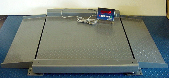 Drum Scale Floor Scale 3×3 with Ramps 5,000 lb Ultra Low Profile 1.5″ H