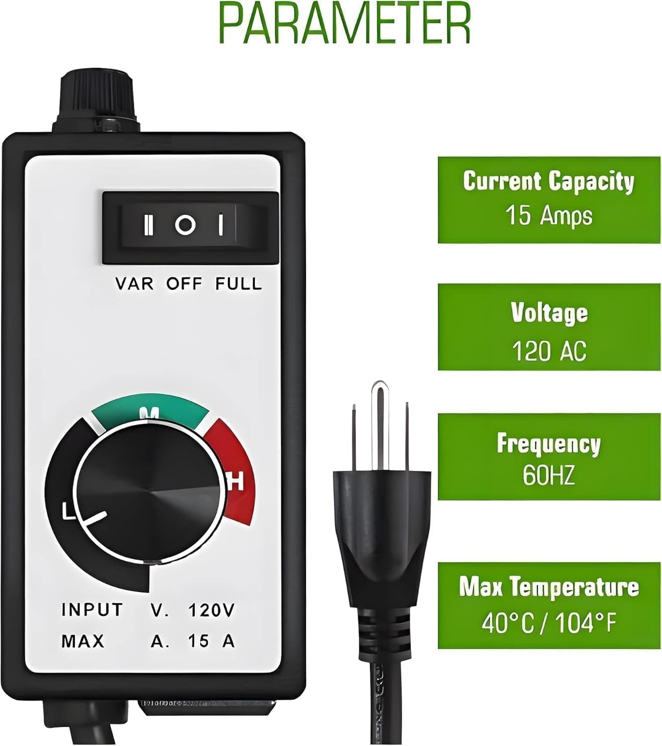 AC Motor Speed Controller 120V 15A Max Electronic Fan Speed Controller Variab…