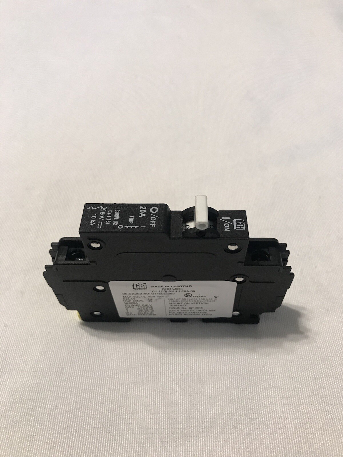 CBI Circuit Breakers 1 Pole 20A QY18U220B0 (Lot of 40 NEW) 20 Amps 80V CURVE U2