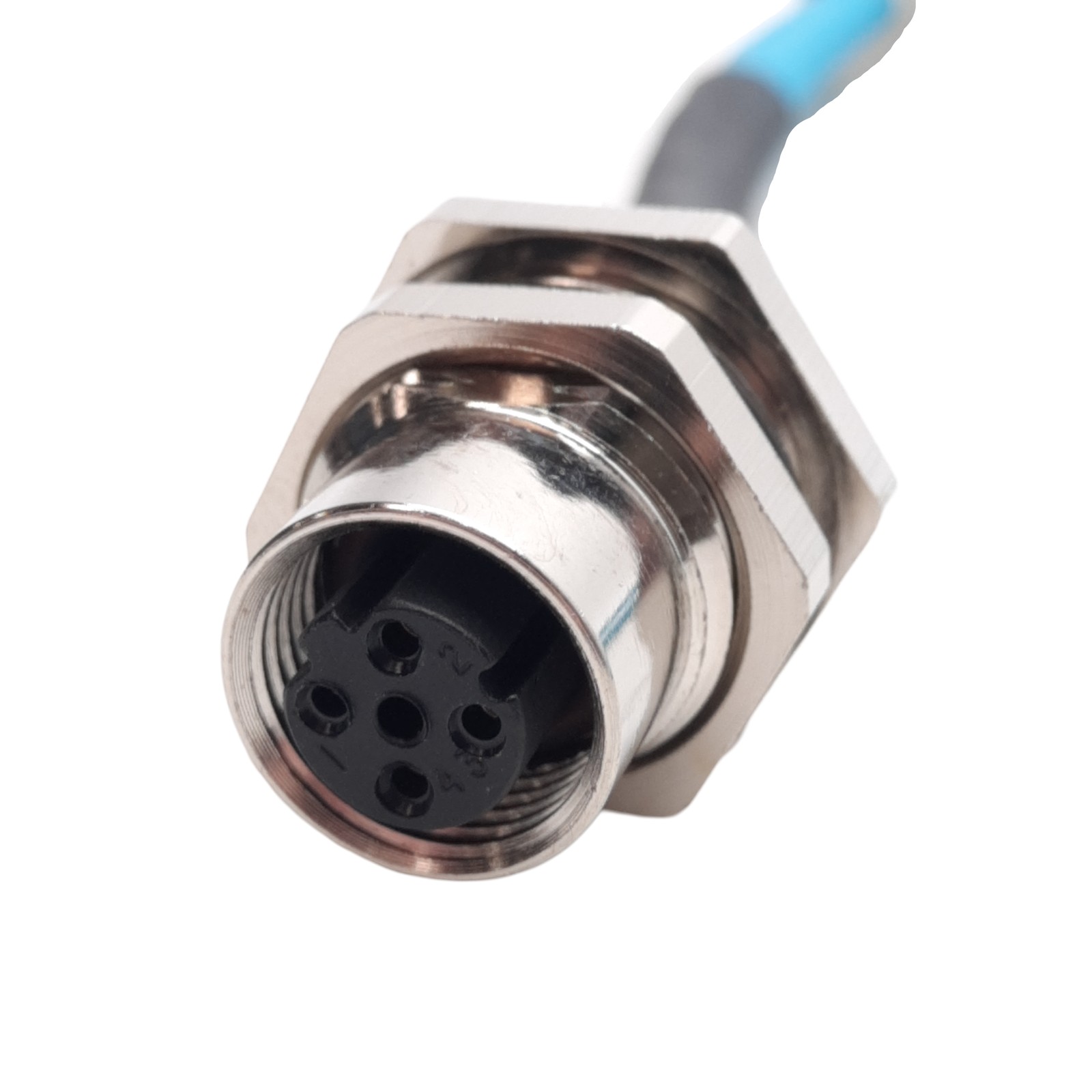 Lot of 5 Mencom MDE45-4FR-RJ45-BM-1M Ethernet Cordset, M12 4-Pin to RJ-45, 1m