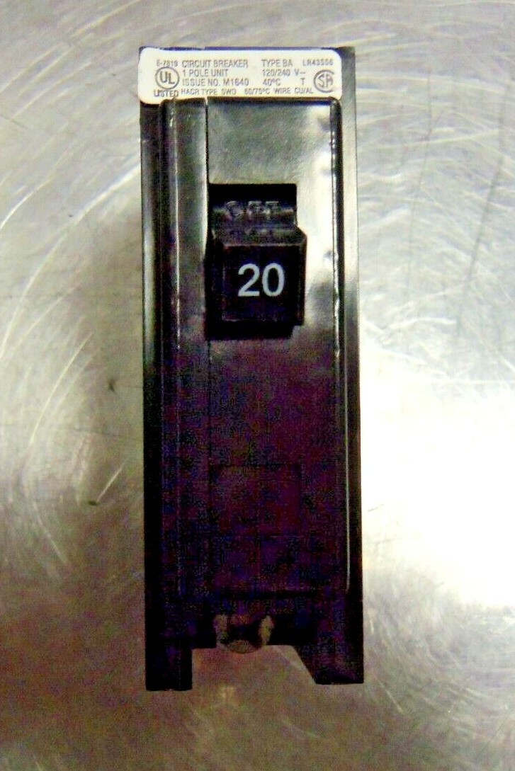 😉 CUTLER-HAMMER QUICKLAG 20 AMP CIRCUIT BREAKER 1 POLE 120/240 VOLT AC E7819