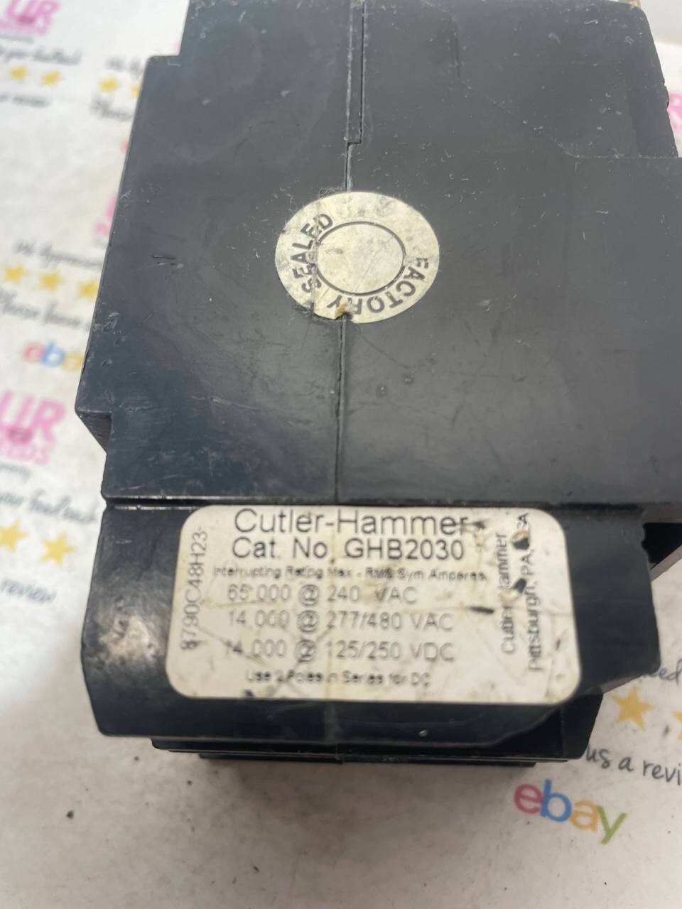 Cutler-Hammer GHB2030 Circuit Breaker 2P 30A 125/250VDC 480Y/277VAC
