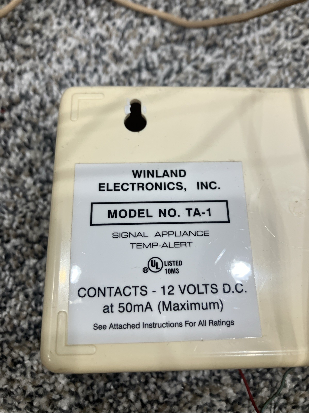 Temp Alert TA-1 Mechanical Temperature Monitor -30F to 130F Range