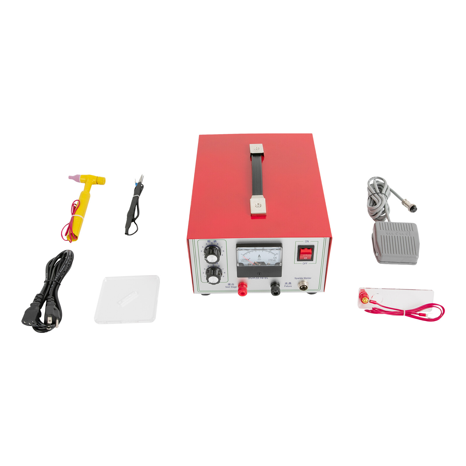 50A Countertop Jewelry Welding Machine Jewellery Spot Welder 500W 0.5-1.2mm