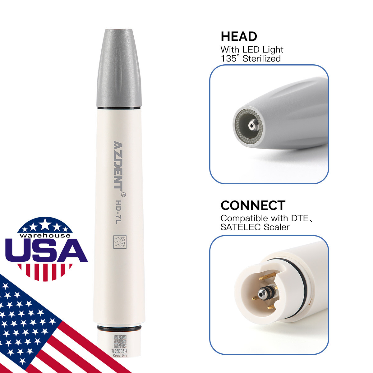 Dental Ultrasonic Piezo Scaler Handpiece HD-7L HW-5L HW-3H / Wrench for EMS DTE