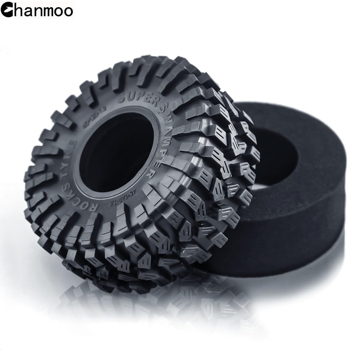Chanmoo 1.9 Rc Crawler Tires 120Mm Foam Insert Soft Rubber 1/10 Scale Mud