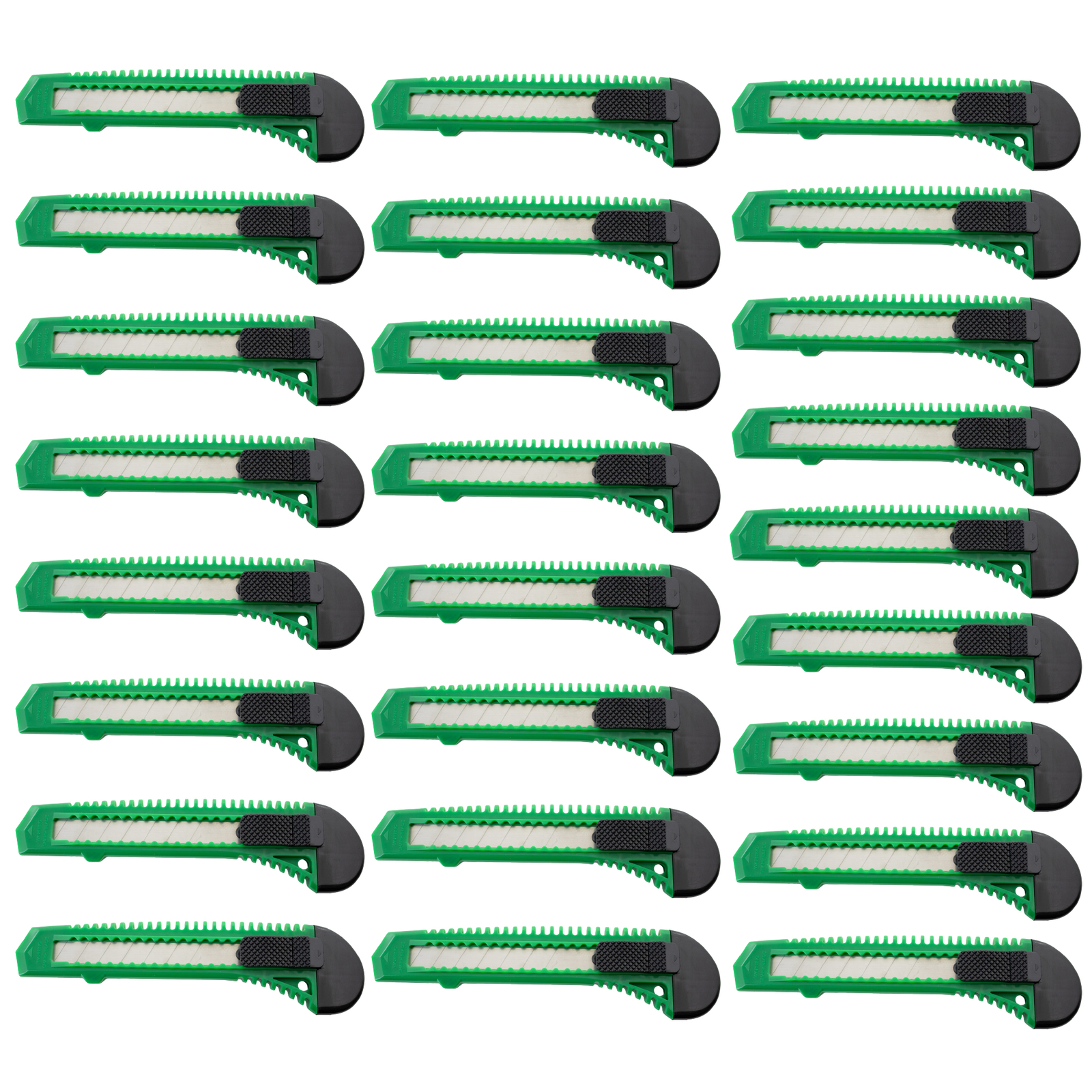 25 Safety Box Cutter Utility Knife Tool Retractable Snap off Razor Blade GREEN