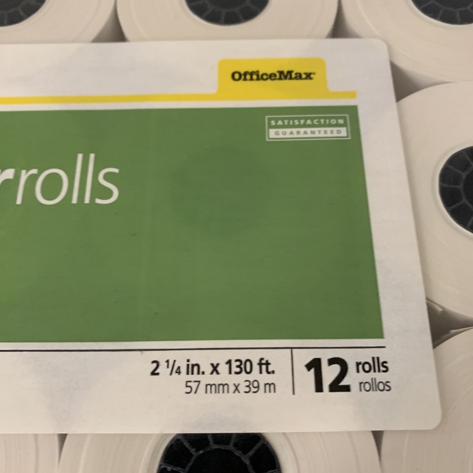 OFFICE MAX 2-1/4 in x 130 ft Bond Paper Rolls (57mm x 39m) OM98103 12 Rolls