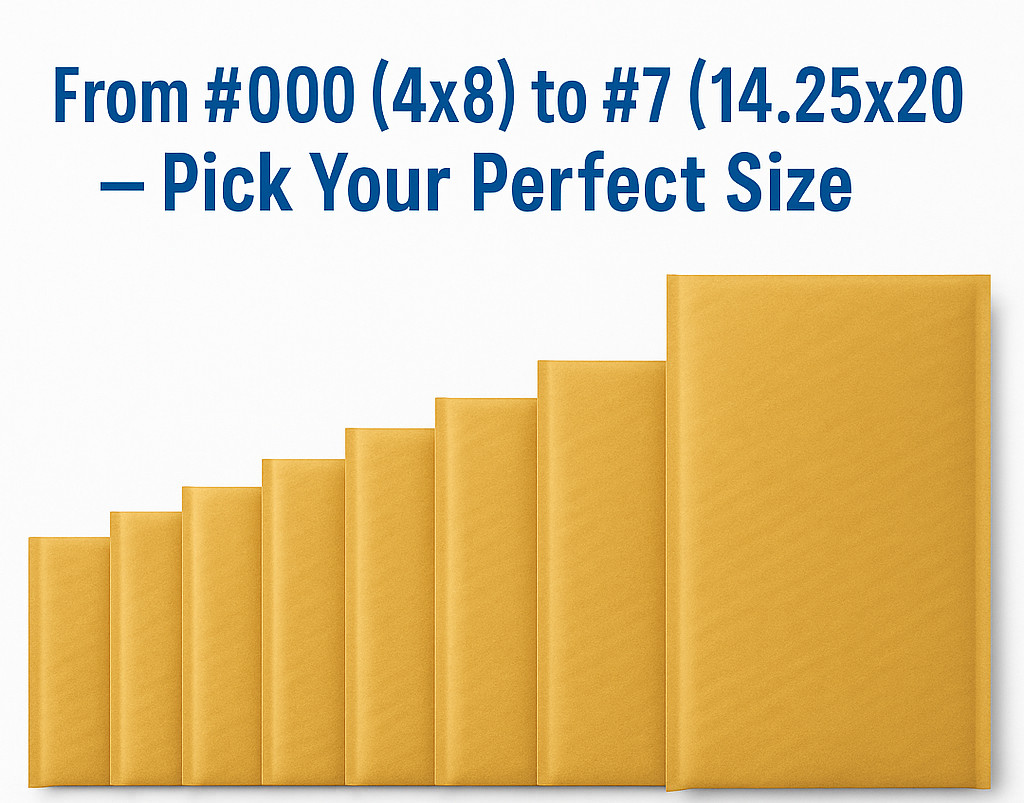 50/100Packs 11 Sizes Padded Envelopes Kraft Bubble Mailers Shipping Mailing Bags